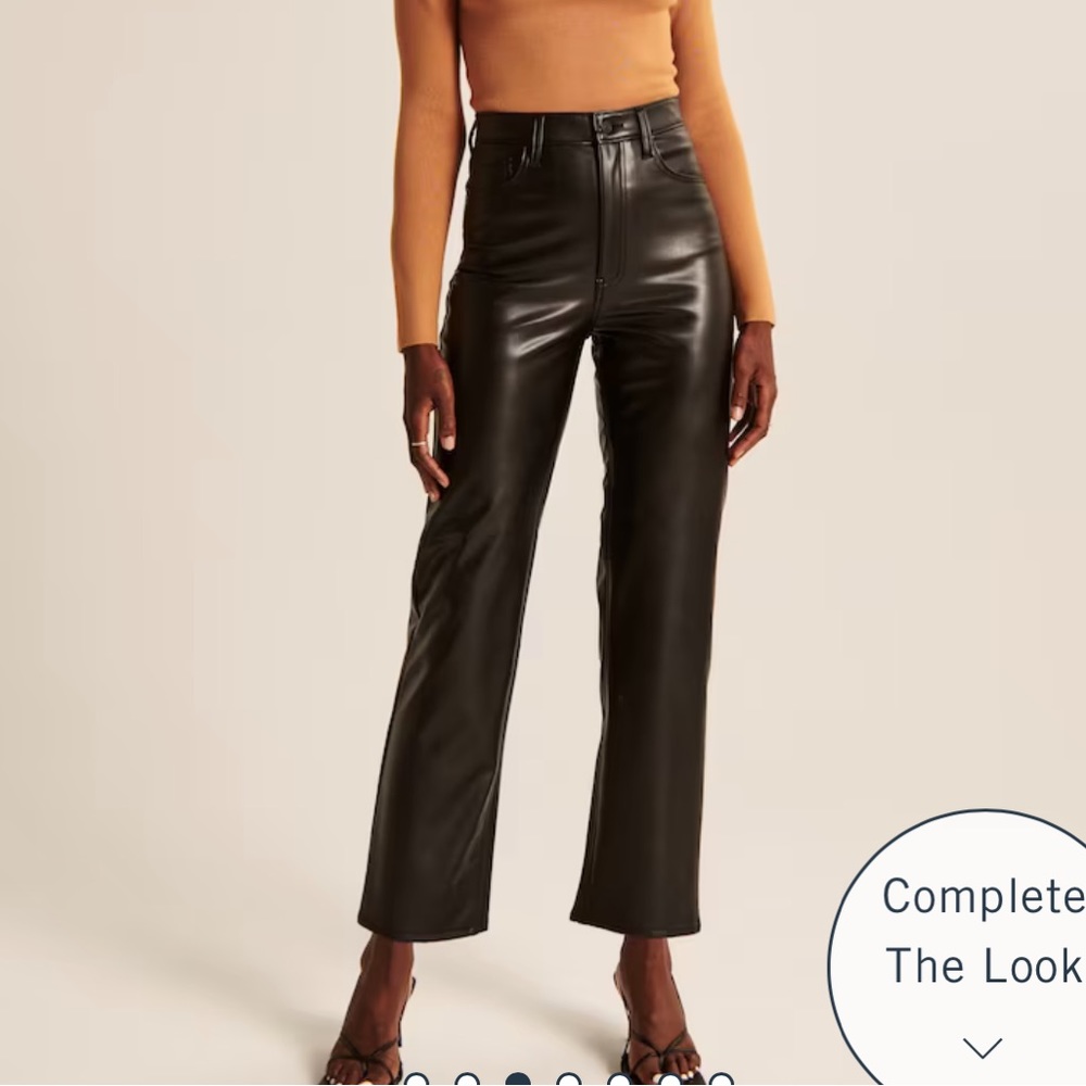 Abercrombie Vegan Leather Ankle Straight Pant